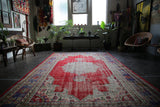 Old Ushak style Demirci Carpet 6.8ftx10.7ft
