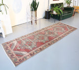 Vintage Anatolian Runner Rug 3.2ftx9.5ft