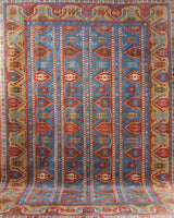 Vintage Turkish rug in a living room setting, pile rug, Turkish rug, vintage rug, portland, rug shop, bright colors, wild shaman, soft rug, bold color, Portland, Oregon, rug store, rug shop, local shop, antique rug,