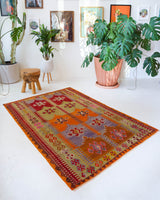 Turkish rug, vintage rug, flat weave, kilim rug, large area rug, square rug, Wild Shaman, Portland, Oregon, rug store, rug shop, local shop, bright colors, area rug, bold color