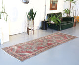 Vintage Anatolian Runner Rug 3.2ftx9.5ft