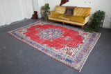 pile rug, turkish rug, vintage rug, portland, rug shop, bright colors, wild shaman, area rug, red rug, worn out rug