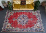 pile rug, turkish rug, vintage rug, portland, rug shop, bright colors, wild shaman, area rug, red rug, worn out rug