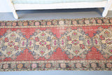 Vintage Anatolian Runner Rug 3ftx9.4ft