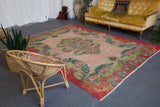 pile rug, turkish rug, vintage rug, portland, rug shop, bright colors, wild shaman, area rug, red rug, worn out rug