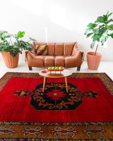 old rug, antique rug, Turkish rug, Portland, Oregon, rug store, rug shop, local shop, bright colors, wild shaman, large rug, area rug, red rug, bold color, burgundy, dark red
