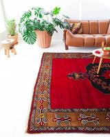 old rug, antique rug, Turkish rug, Portland, Oregon, rug store, rug shop, local shop, bright colors, wild shaman, large rug, area rug, red rug, bold color, burgundy, dark red