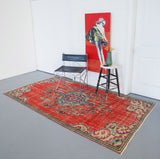 pile rug, turkish rug, vintage rug, portland, rug shop, bright colors, wild shaman, area rug, red rug, worn out rug