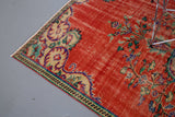 pile rug, turkish rug, vintage rug, portland, rug shop, bright colors, wild shaman, area rug, red rug, worn out rug