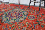pile rug, turkish rug, vintage rug, portland, rug shop, bright colors, wild shaman, area rug, red rug, worn out rug