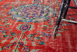 pile rug, turkish rug, vintage rug, portland, rug shop, bright colors, wild shaman, area rug, red rug, worn out rug