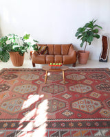 old rug, antique rug, earthy colors, faded colors, Turkish rug, vintage rug, flat weave, kilim rug, large area rug, square rug, Wild Shaman, Portland, Oregon, rug store, rug shop, local shop