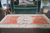 Vintage Turkish Faded Southern Anatolian Rug 3ftx5.6ft