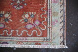 Vintage Turkish Faded Southern Anatolian Rug 3ftx5.6ft