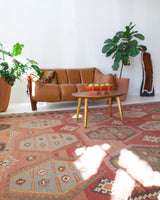 old rug, antique rug, earthy colors, faded colors, Turkish rug, vintage rug, flat weave, kilim rug, large area rug, square rug, Wild Shaman, Portland, Oregon, rug store, rug shop, local shop