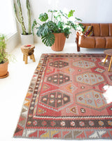 old rug, antique rug, earthy colors, faded colors, Turkish rug, vintage rug, flat weave, kilim rug, large area rug, square rug, Wild Shaman, Portland, Oregon, rug store, rug shop, local shop