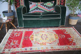 Vintage Turkish Faded Southern Anatolian Rug 3ftx5.11ft