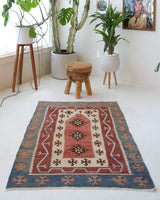 old rug, antique rug, earthy colors, faded colors, Turkish rug, vintage rug, flat weave, kilim rug, large area rug, square rug, Wild Shaman, Portland, Oregon, rug store, rug shop, local shop