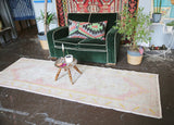 Vintage Turkish Faded Anatolian Runner Rug 3ftx8.10ft