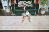 Vintage Turkish Faded Anatolian Runner Rug 3ftx8.10ft