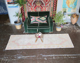 Vintage Turkish Faded Anatolian Runner Rug 3ftx8.10ft