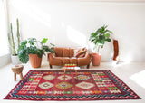 Turkish rug, vintage rug, flat weave, kilim rug, large area rug, square rug, Wild Shaman, Portland, Oregon, rug store, rug shop, local shop, bright colors, area rug, bold color