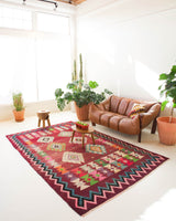 Turkish rug, vintage rug, flat weave, kilim rug, large area rug, square rug, Wild Shaman, Portland, Oregon, rug store, rug shop, local shop, bright colors, area rug, bold color