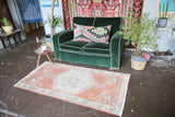 Vintage Faded Anatolian Rug 2.11ftx5.8ft