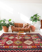 Turkish rug, vintage rug, flat weave, kilim rug, large area rug, square rug, Wild Shaman, Portland, Oregon, rug store, rug shop, local shop, bright colors, area rug, bold color