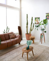 Vintage Turkish rug in living room setting, old rug, antique rug, pastel colors, faded colors, Turkish rug, vintage rug, soft rug, Portland, Oregon, rug store, rug shop, local shop