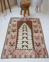 old rug, antique rug, earthy colors, faded colors, Turkish rug, vintage rug, flat weave, kilim rug, large area rug, square rug, Wild Shaman, Portland, Oregon, rug store, rug shop, local shop