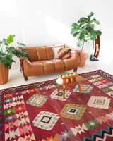 Turkish rug, vintage rug, flat weave, kilim rug, large area rug, square rug, Wild Shaman, Portland, Oregon, rug store, rug shop, local shop, bright colors, area rug, bold color