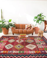 Vintage Turkish Bencik Kilim Rug 6'2"x10'