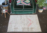 Old Faded Anatolian Rug 3.6tx4.11ft