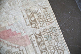 Old Faded Anatolian Rug 3.6tx4.11ft