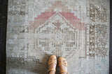 Old Faded Anatolian Rug 3.6tx4.11ft