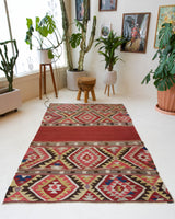 old rug, antique rug, earthy colors, faded colors, Turkish rug, vintage rug, flat weave, kilim rug, large area rug, square rug, Wild Shaman, Portland, Oregon, rug store, rug shop, local shop