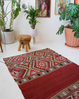 old rug, antique rug, earthy colors, faded colors, turkish rug, vintage rug, flat weave, kilim rug, large area rug, square rug, Wild Shaman, Portland, Oregon, rug store, rug shop, local shop