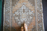 Vintage Faded Anatolian Rug 3.5ftx5.6ft