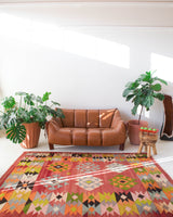 Turkish rug, vintage rug, flat weave, kilim rug, large area rug, square rug, Wild Shaman, Portland, Oregon, rug store, rug shop, local shop, bright colors, area rug, bold color