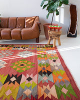 Vintage Turkish Bencik Kilim Rug 5'8"x8'6"