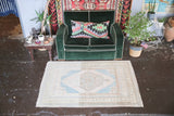 Old Faded Anatolian Rug 3.10ftx5.9ft