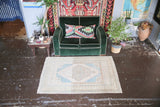 Old Faded Anatolian Rug 3.10ftx5.9ft