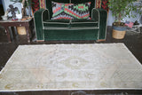 Vintage Faded Anatolian Rug 3.9ftx6.4ft