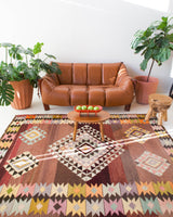 Turkish rug, vintage rug, flat weave, kilim rug, large area rug, square rug, Wild Shaman, Portland, Oregon, rug store, rug shop, local shop, bright colors, area rug, bold color