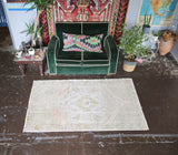 Vintage Faded Anatolian Rug 3.9ftx6.4ft