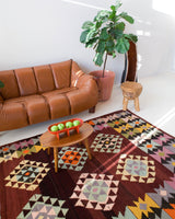 Turkish rug, vintage rug, flat weave, kilim rug, large area rug, square rug, Wild Shaman, Portland, Oregon, rug store, rug shop, local shop, bright colors, area rug, bold color