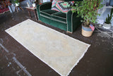 Vintage Turkish Faded Anatolian Runner Rug 3ftx8ft