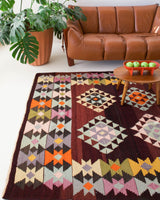Turkish rug, vintage rug, flat weave, kilim rug, large area rug, square rug, Wild Shaman, Portland, Oregon, rug store, rug shop, local shop, bright colors, area rug, bold color