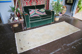 Vintage Turkish Faded Anatolian Runner Rug 3ftx8ft